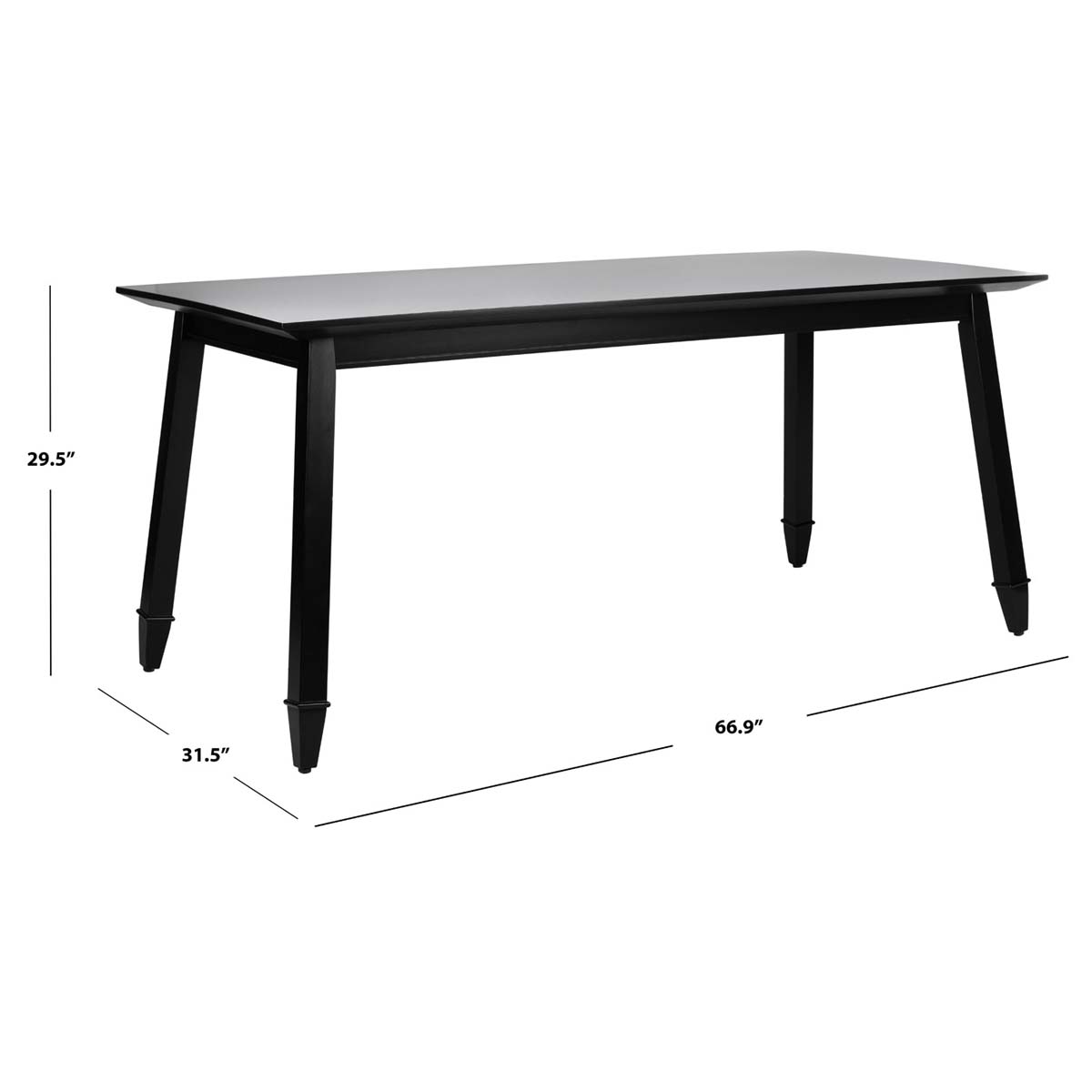 Safavieh Brayson Rectangle Dining Table , DTB5000 - Black