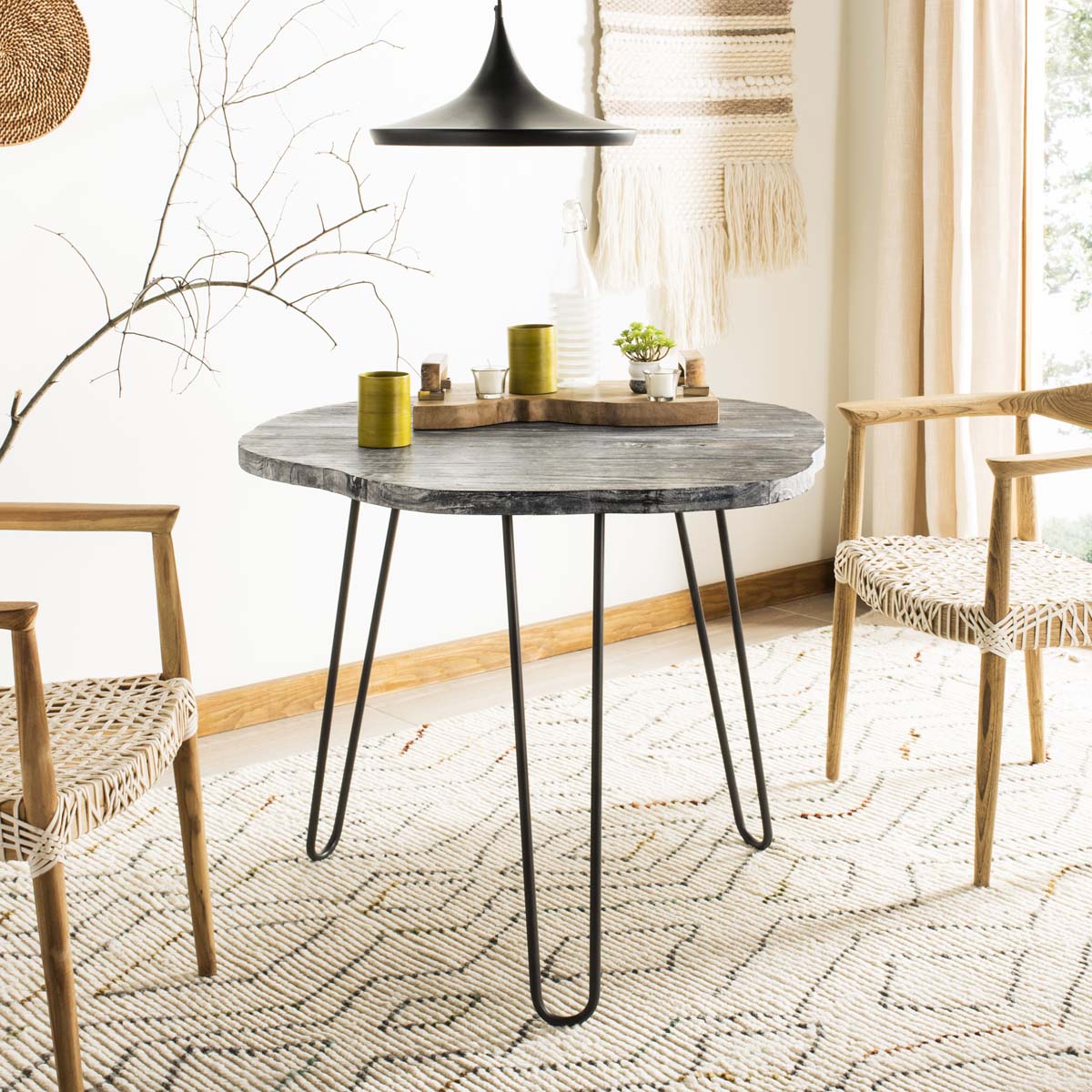 Safavieh Mindy Wood Top Dining Table , DTB6500 - Grey/White Wash