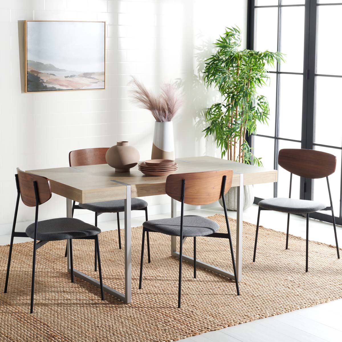 Safavieh Cael Dining Table , DTB9300 - Sand / Silver