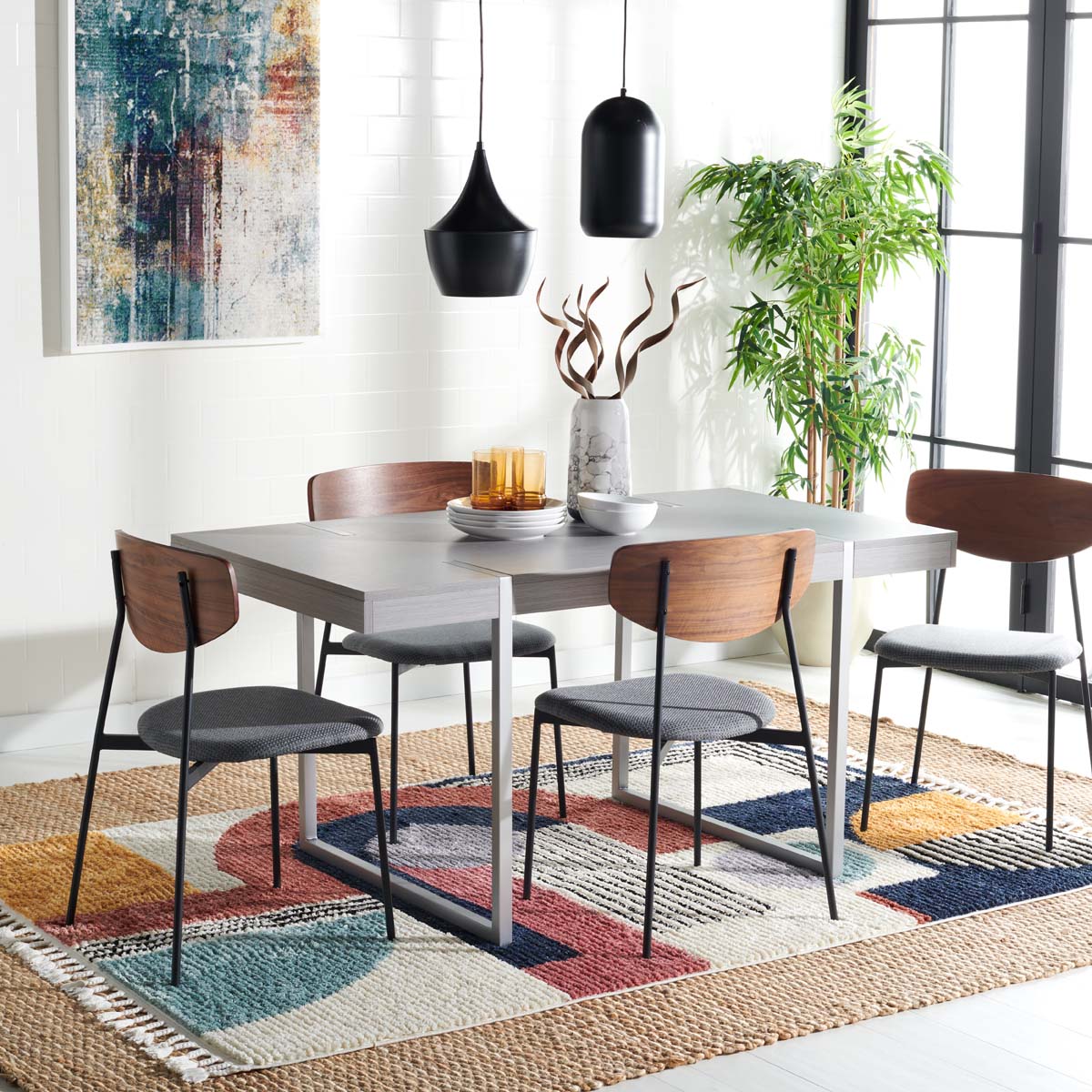 Safavieh Cael Dining Table , DTB9300 - Grey / Silver