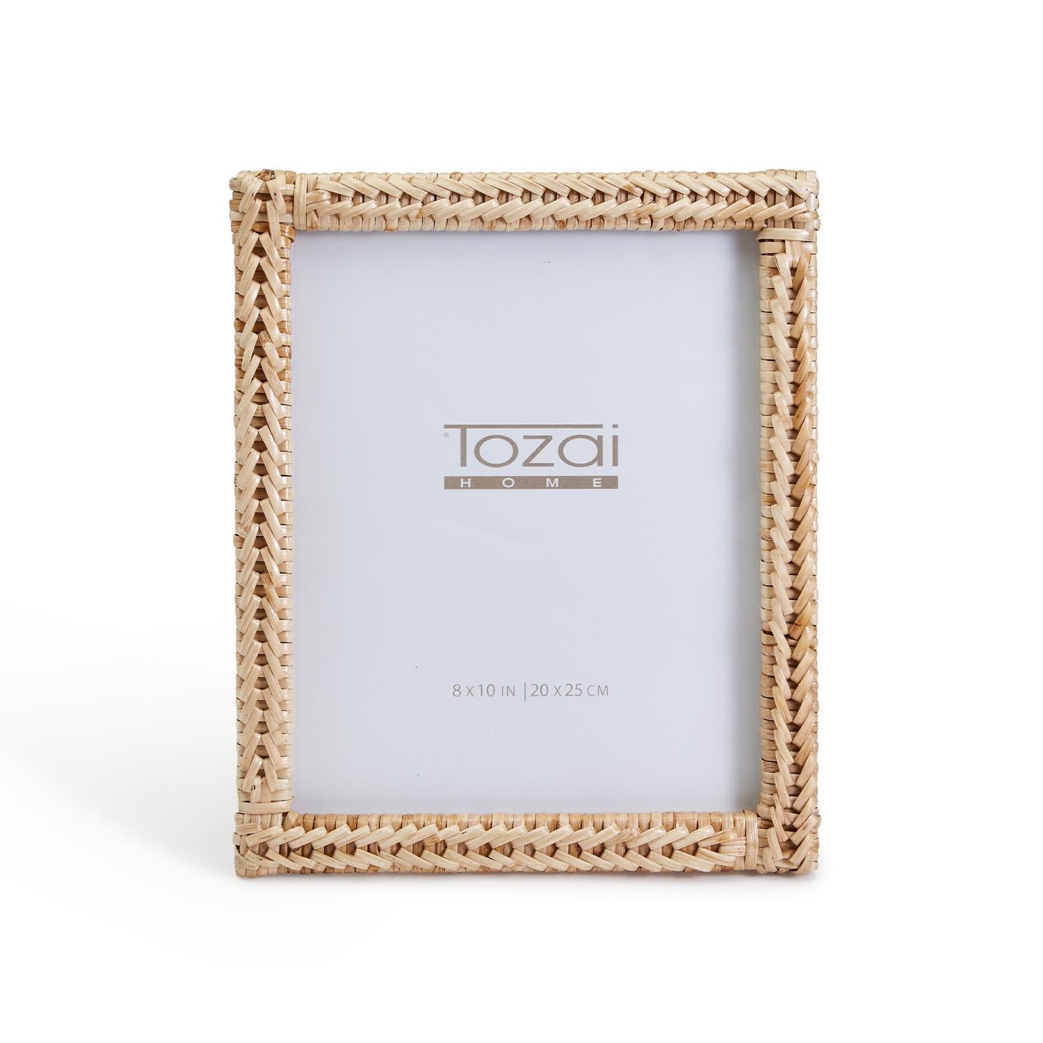 Two's Company 8 x 10 Woven Rattan Photo Frame