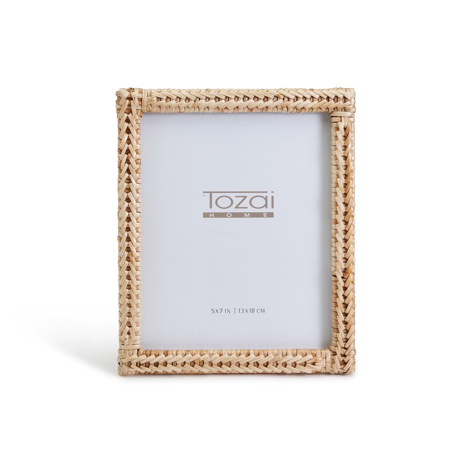 Two's Company 5 x 7 Woven Rattan Photo Frame