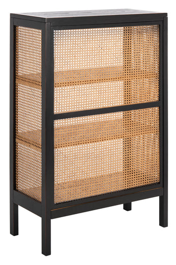 Safavieh Franz 3 Shelf Cane Back Etagere , ETG2103 - Black/Light Natural