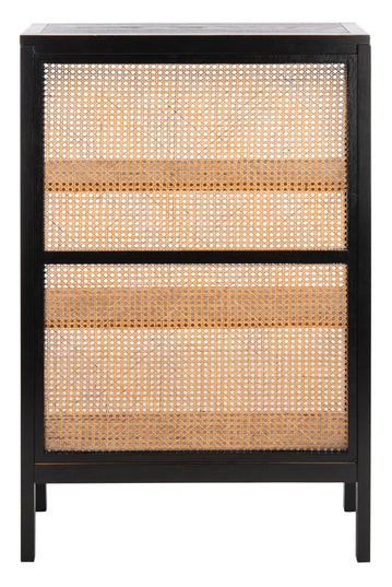 Safavieh Franz 3 Shelf Cane Back Etagere , ETG2103 - Black/Light Natural