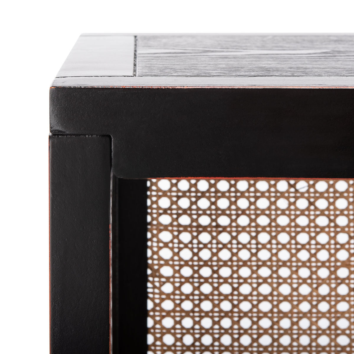 Safavieh Franz 3 Shelf Cane Back Etagere , ETG2103 - Black/Light Natural