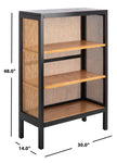 Safavieh Franz 3 Shelf Cane Back Etagere , ETG2103 - Black/Light Natural