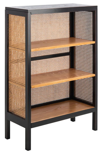 Safavieh Franz 3 Shelf Cane Back Etagere , ETG2103 - Black/Light Natural