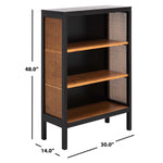 Safavieh Franz 3 Shelf Wood Back Etagere , ETG2104 - Black / Natural