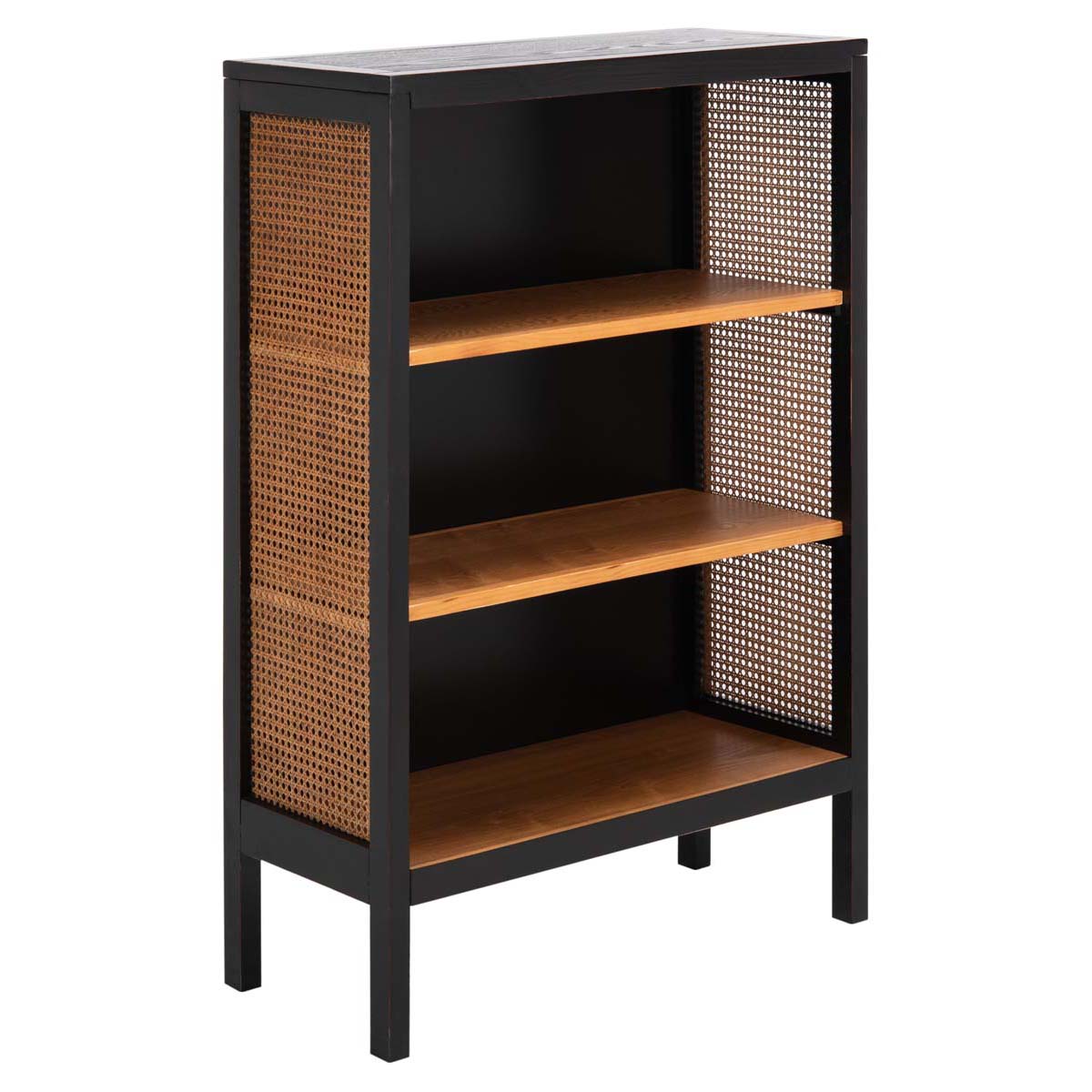 Safavieh Franz 3 Shelf Wood Back Etagere , ETG2104 - Black / Natural