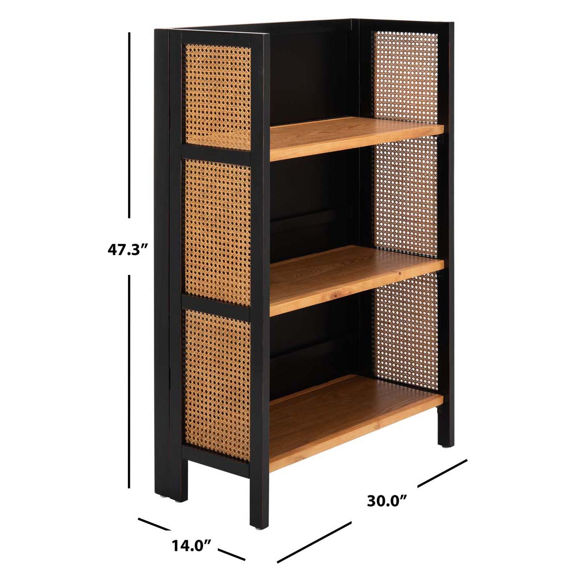 Safavieh Franz 3 Shelf Open Top Etagere , ETG2105 - Black / Natural