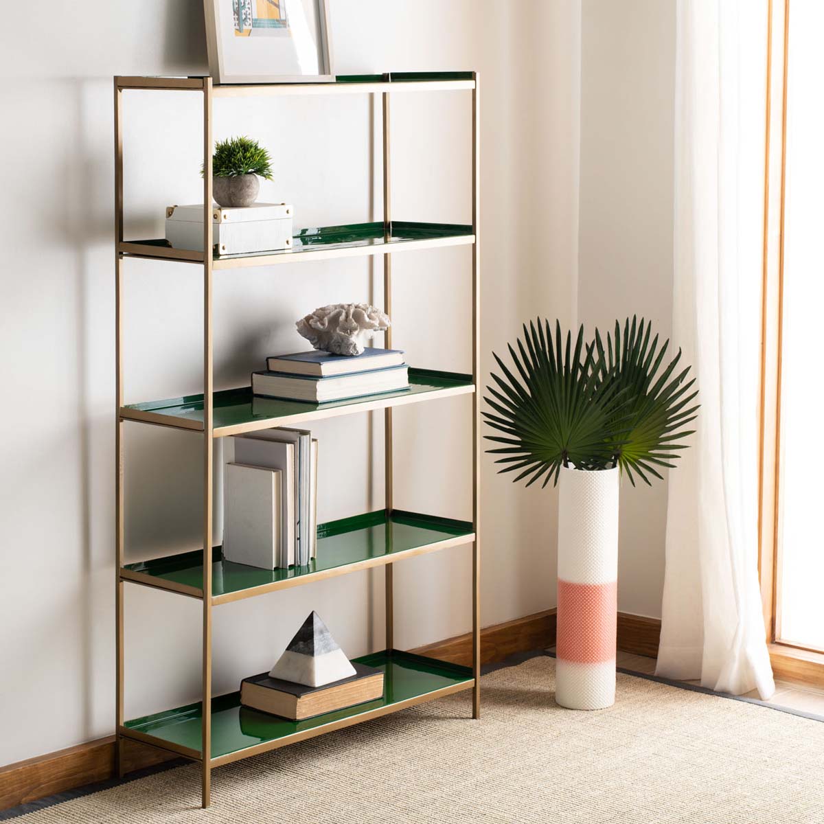 Safavieh Justine 5 Tier Etagere , ETG3201 - Green/Brass