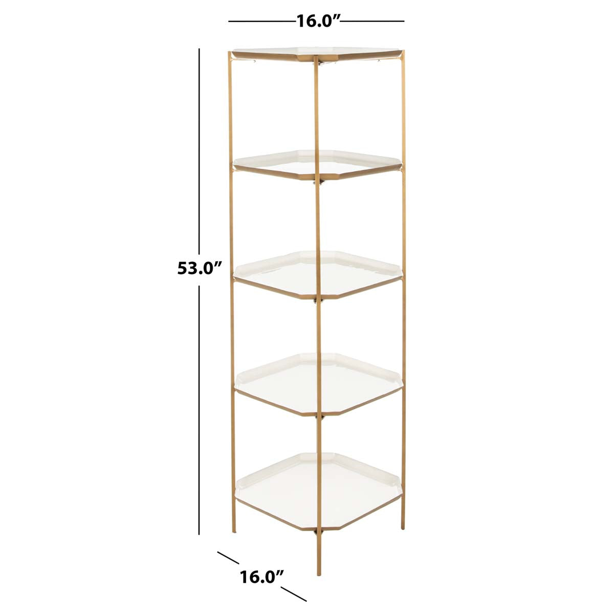 Safavieh Sylvie 5 Tier Etagere , ETG3203 - White/Brass