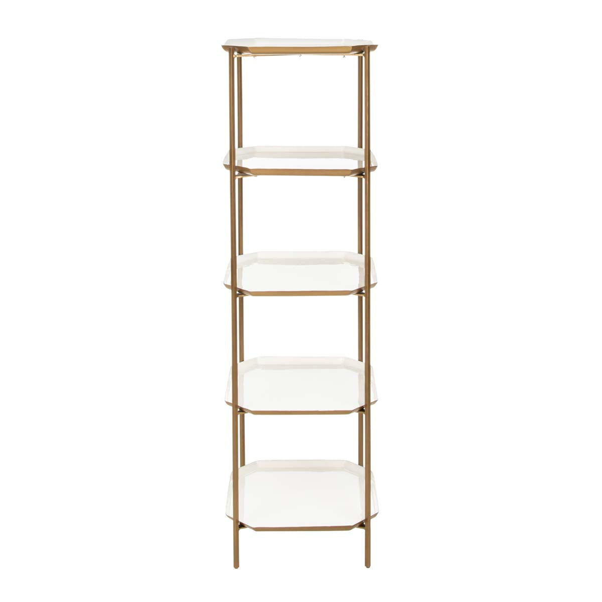 Safavieh Sylvie 5 Tier Etagere , ETG3203 - White/Brass