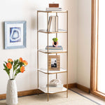 Safavieh Sylvie 5 Tier Etagere , ETG3203 - White/Brass