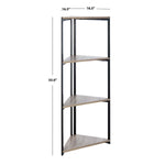 Safavieh Logan 4 Tier Corner Bookshelf , ETG4200 - Light Grey Oak/Black