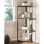 Safavieh Logan 4 Tier Corner Bookshelf , ETG4200 - Light Grey Oak/Black