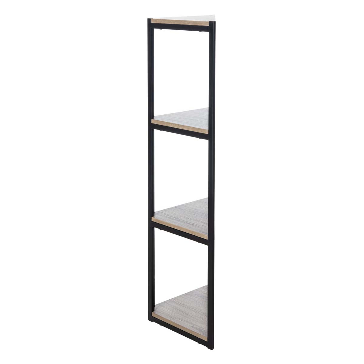 Safavieh Logan 4 Tier Corner Bookshelf , ETG4200 - Light Grey Oak/Black