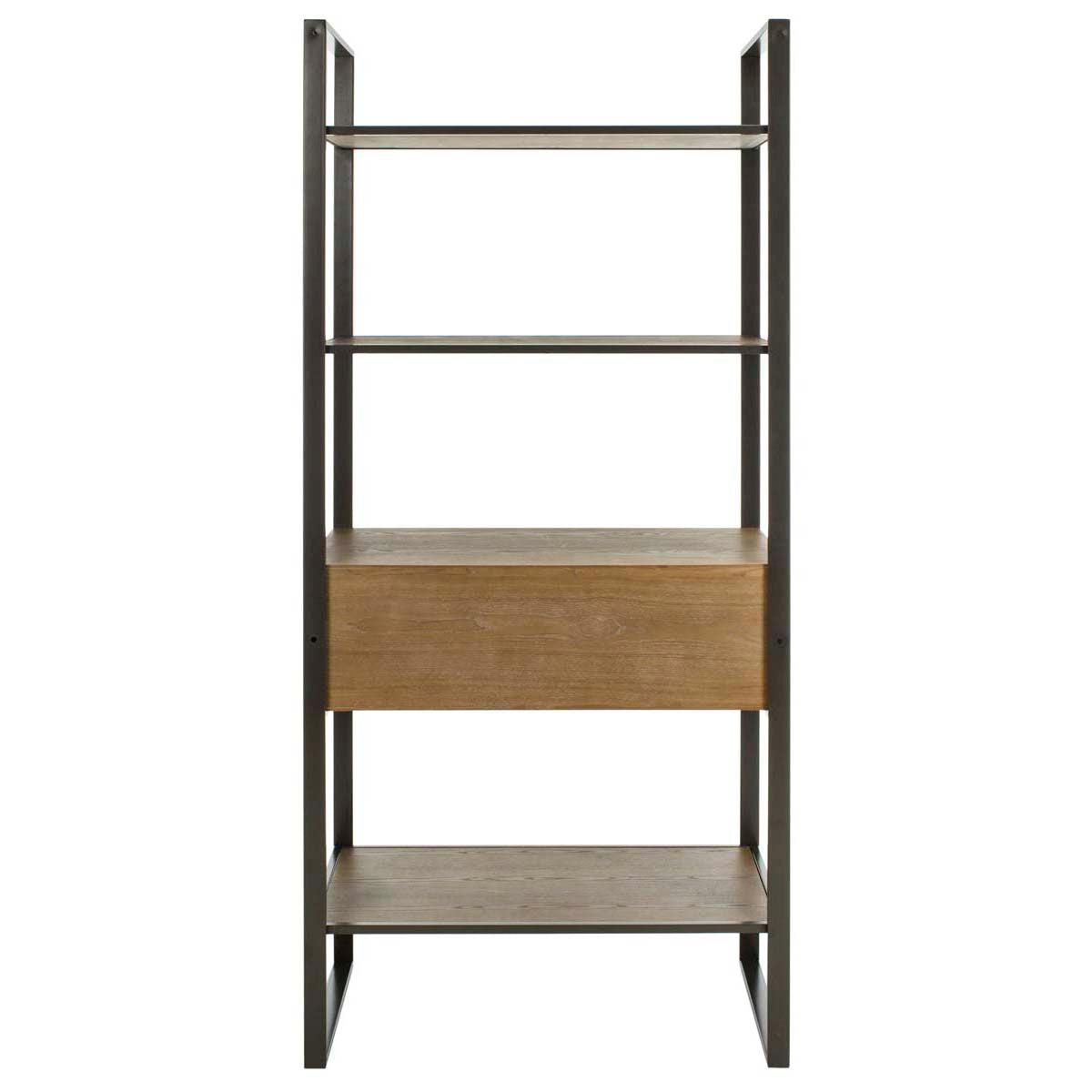 Safavieh Skylar 4 Tier 1 Drawer Etagere , ETG6204 - Gun Metal/Rustic Oak