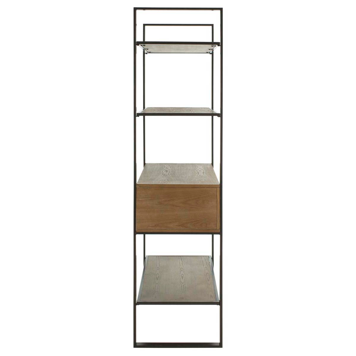 Safavieh Skylar 4 Tier 1 Drawer Etagere , ETG6204 - Gun Metal/Rustic Oak