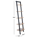 Safavieh Allaire 5 Tier Leaning Etagere , ETG9400 - Natural / Charcoal
