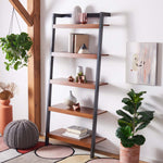 Safavieh Beauregard 5 Tier Leaning Etagere , ETG9402 - Honey Brown / Charcoal