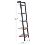 Safavieh Yassi 5 Tier Leaning Etagere , ETG9403 - Honey Brown / Charcoal