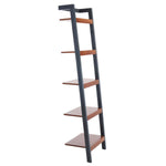 Safavieh Yassi 5 Tier Leaning Etagere , ETG9403 - Honey Brown / Charcoal