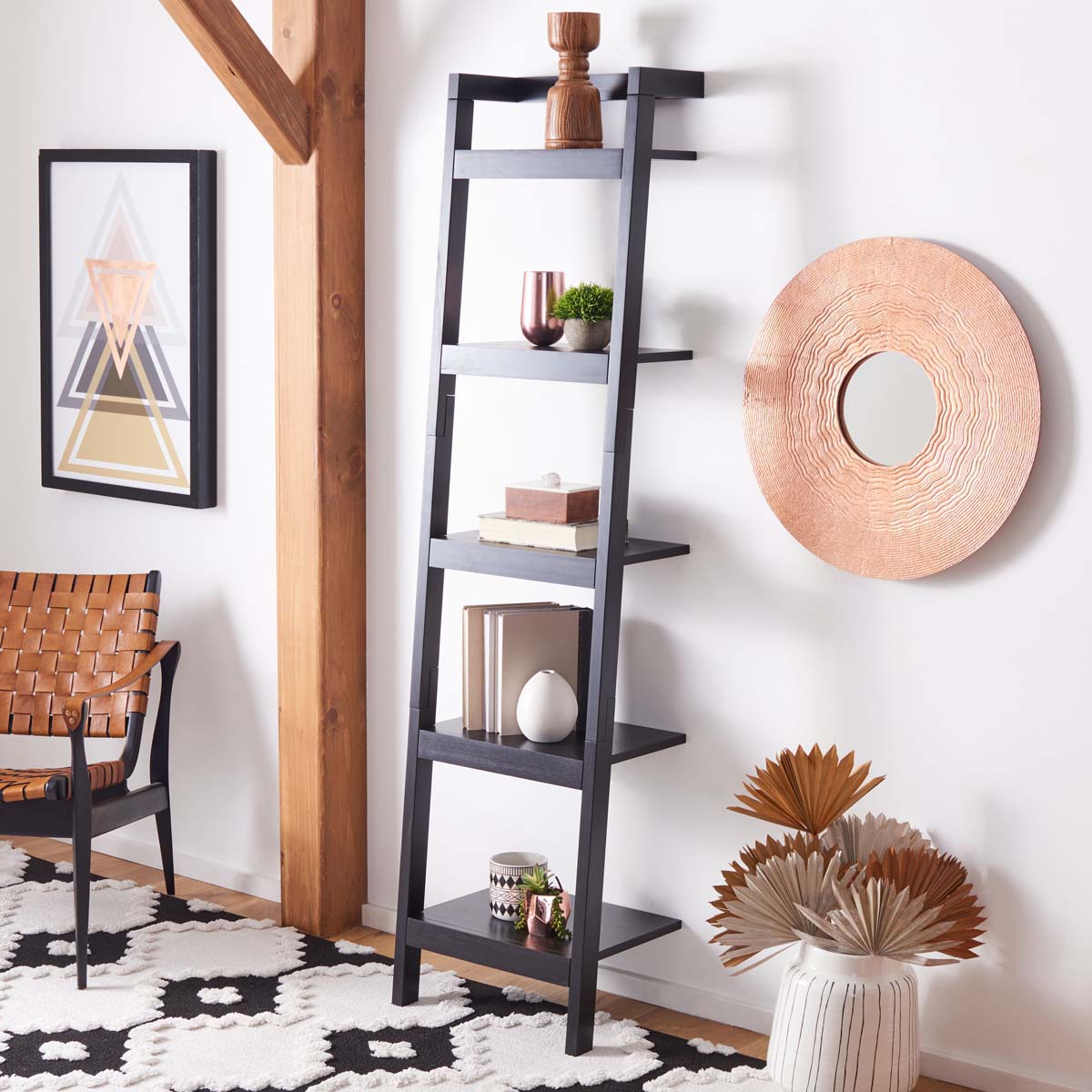 Safavieh Yassi 5 Tier Leaning Etagere , ETG9403 - Black