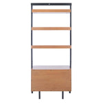 Safavieh Vlad 3 Shelf 1 Door Etagere, ETG9405 - Natural / Charcoal