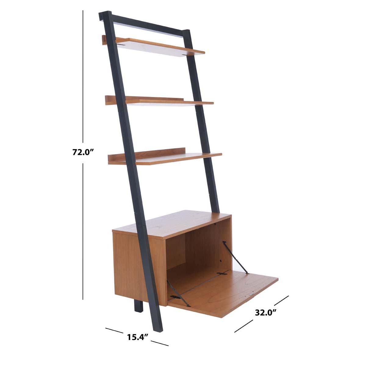 Safavieh Vlad 3 Shelf 1 Door Etagere, ETG9405 - Natural / Charcoal