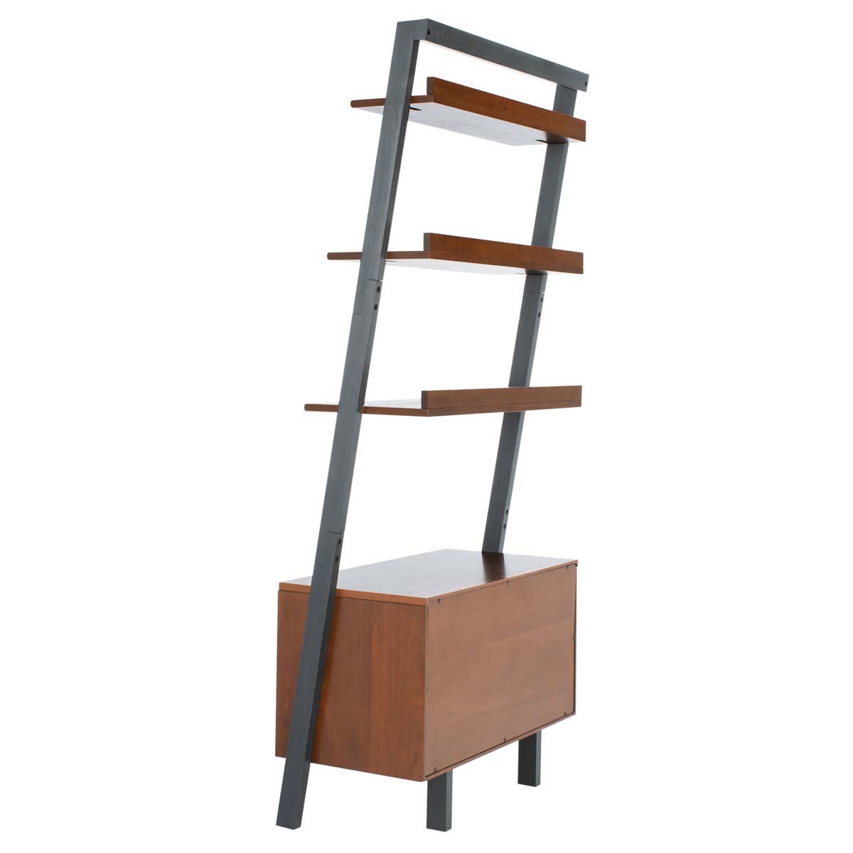 Safavieh Vlad 3 Shelf 1 Door Etagere , ETG9405 - Honey Brown / Charcoal