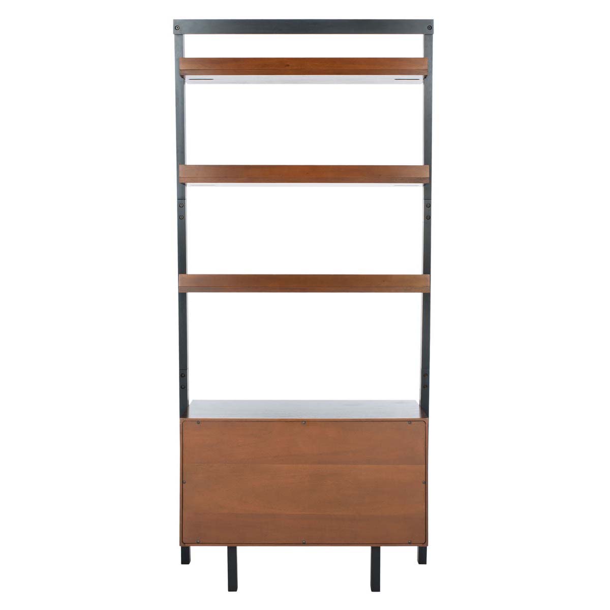Safavieh Vlad 3 Shelf 1 Door Etagere , ETG9405 - Honey Brown / Charcoal