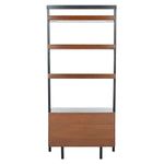 Safavieh Vlad 3 Shelf 1 Door Etagere , ETG9405 - Honey Brown / Charcoal