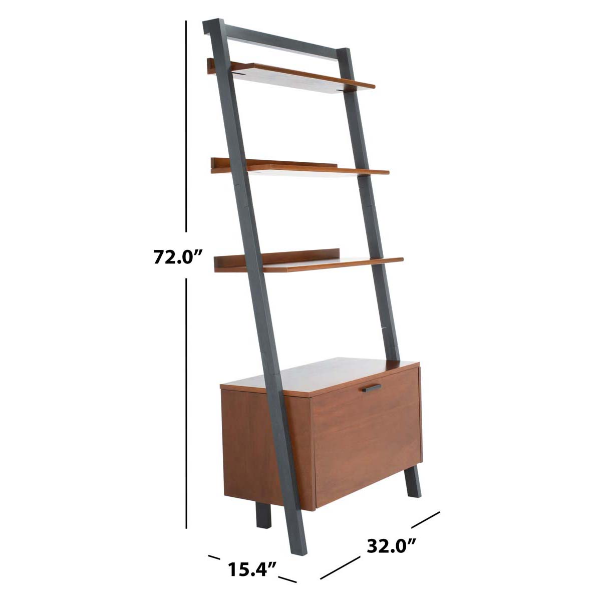 Safavieh Vlad 3 Shelf 1 Door Etagere , ETG9405 - Honey Brown / Charcoal