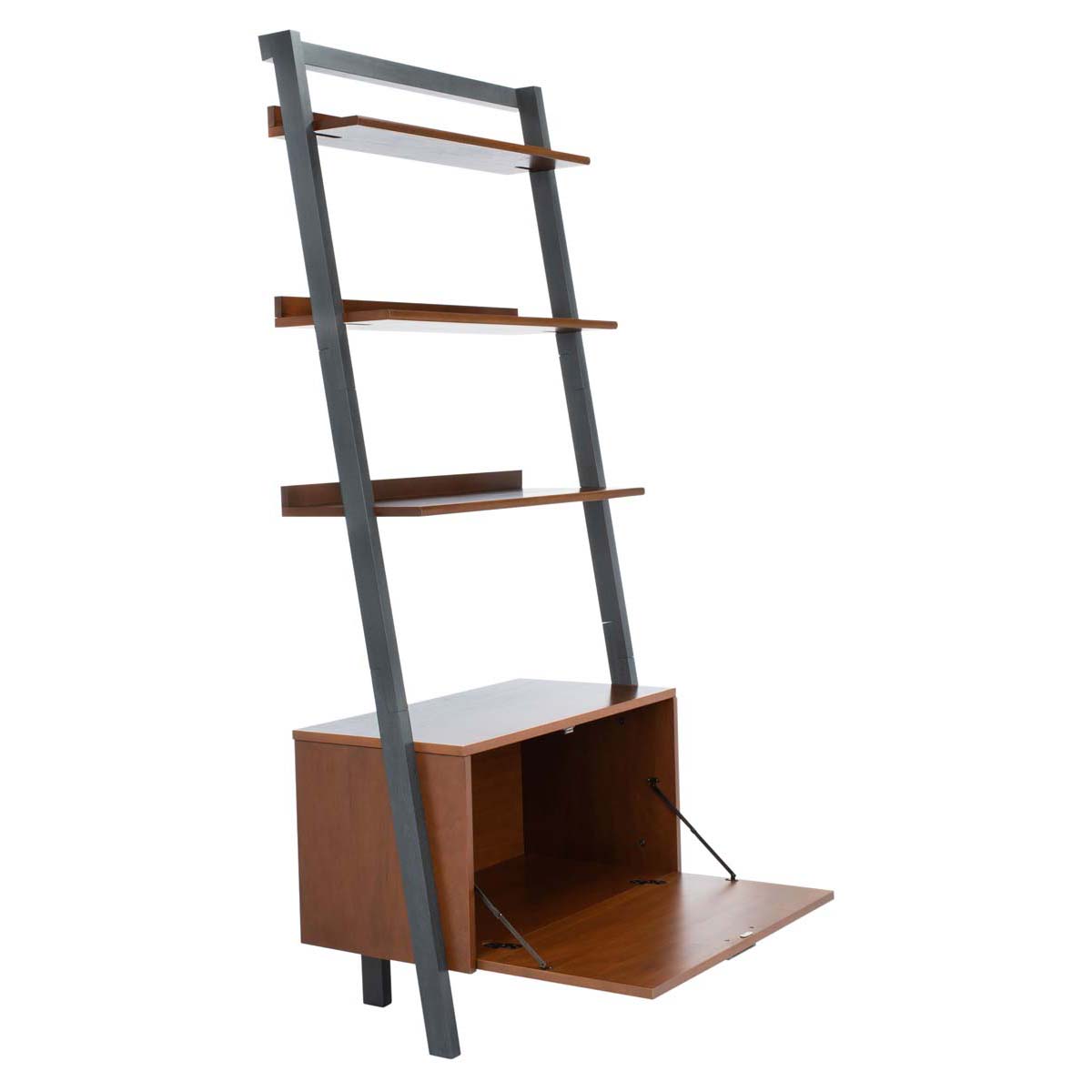 Safavieh Vlad 3 Shelf 1 Door Etagere , ETG9405 - Honey Brown / Charcoal