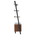 Safavieh Vlad 3 Shelf 1 Door Etagere , ETG9405 - Honey Brown / Charcoal