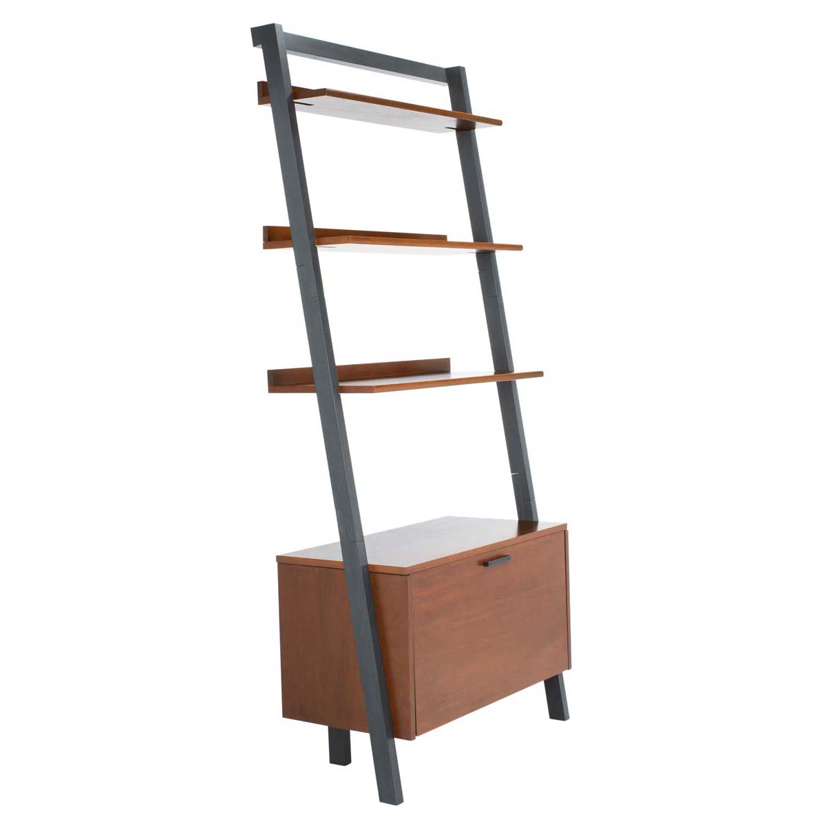 Safavieh Vlad 3 Shelf 1 Door Etagere , ETG9405 - Honey Brown / Charcoal