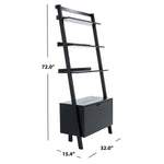 Safavieh Vlad 3 Shelf 1 Door Etagere , ETG9405 - Black