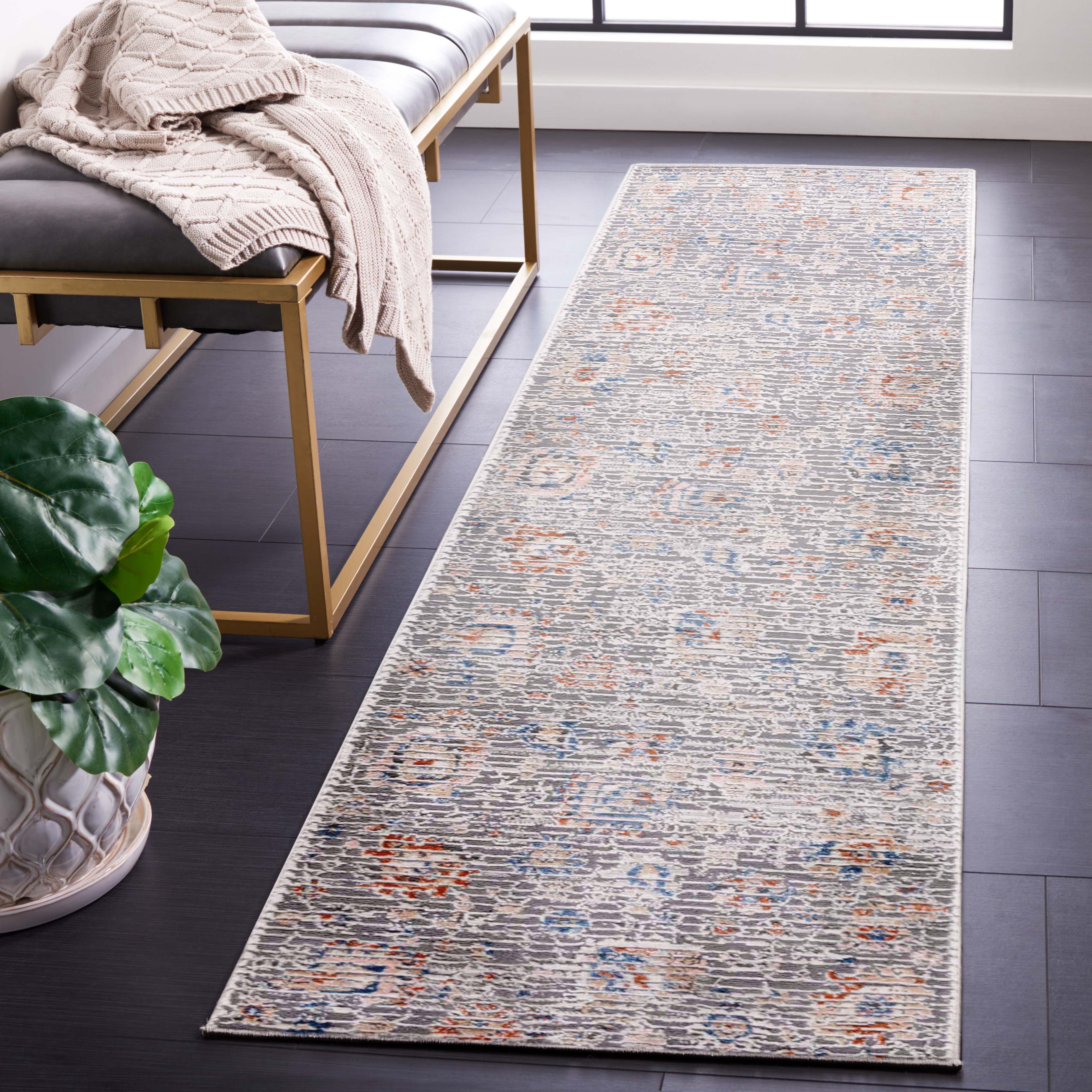 Safavieh Eternal 200 Rug, ETL200 - Grey / Blue Rust