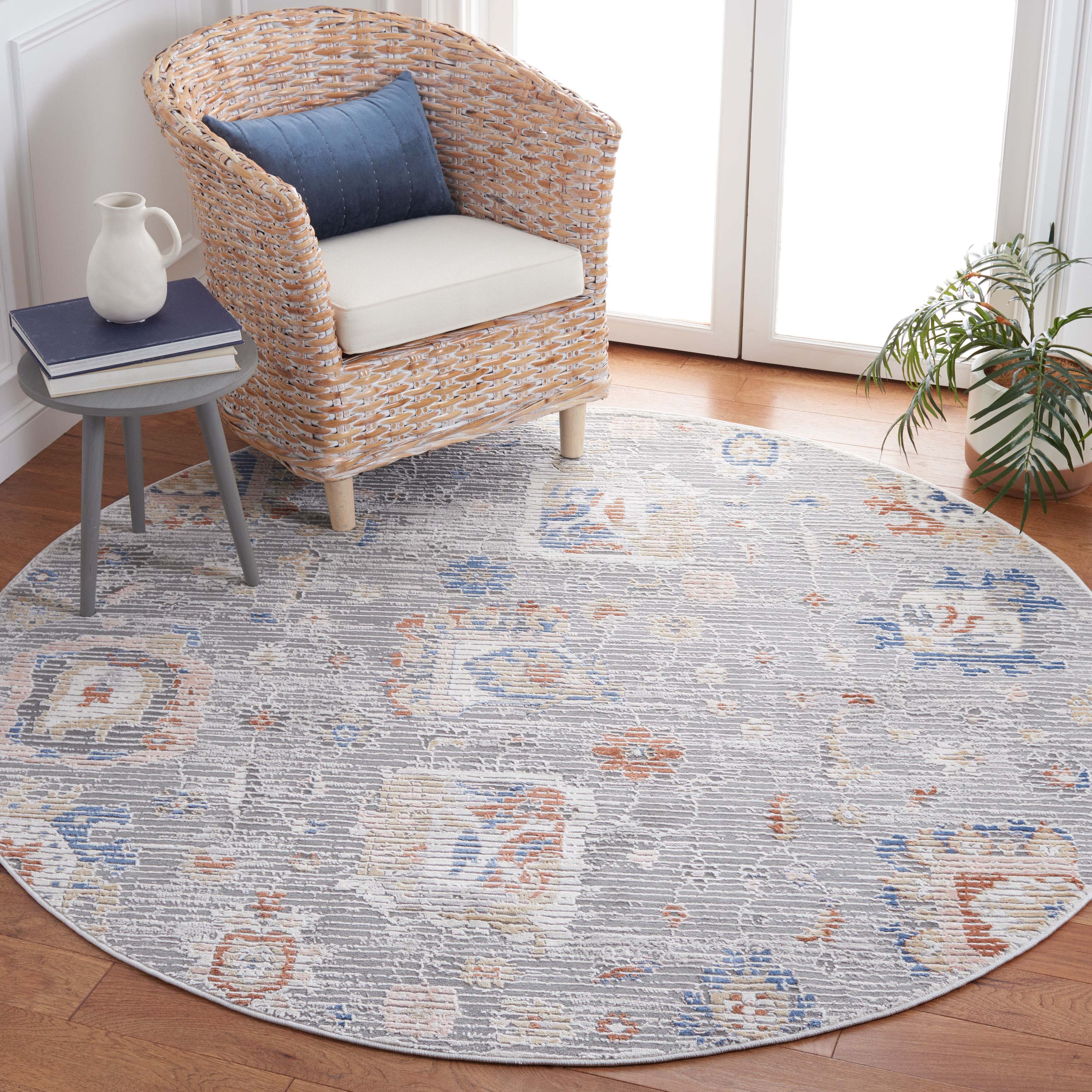 Safavieh Eternal 200 Rug, ETL200 - Grey / Blue Rust