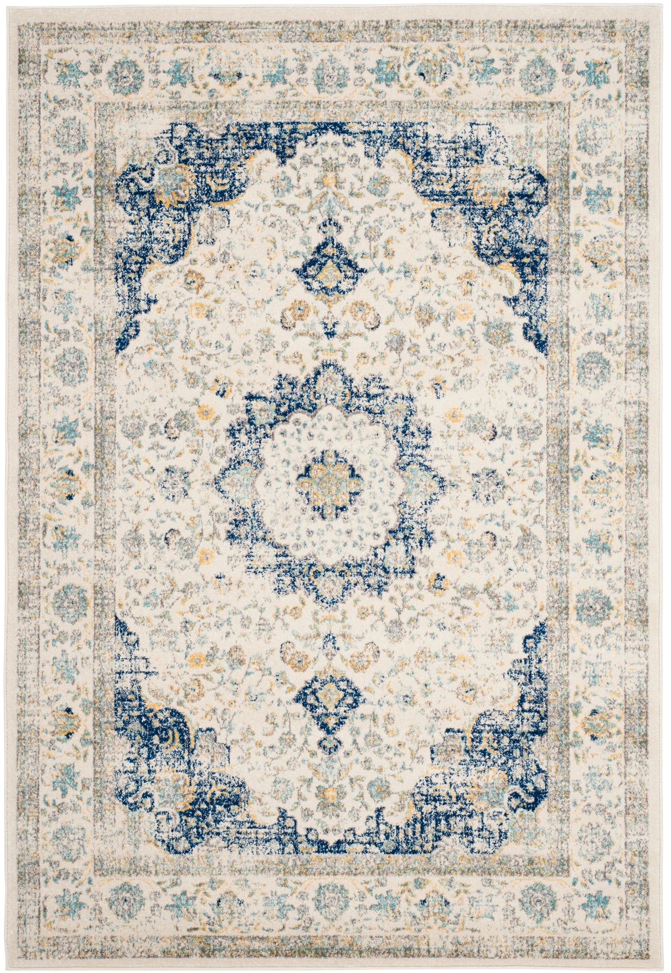 Safavieh Evoke 220 Rug, Blue, EVK220 - Ivory / Blue