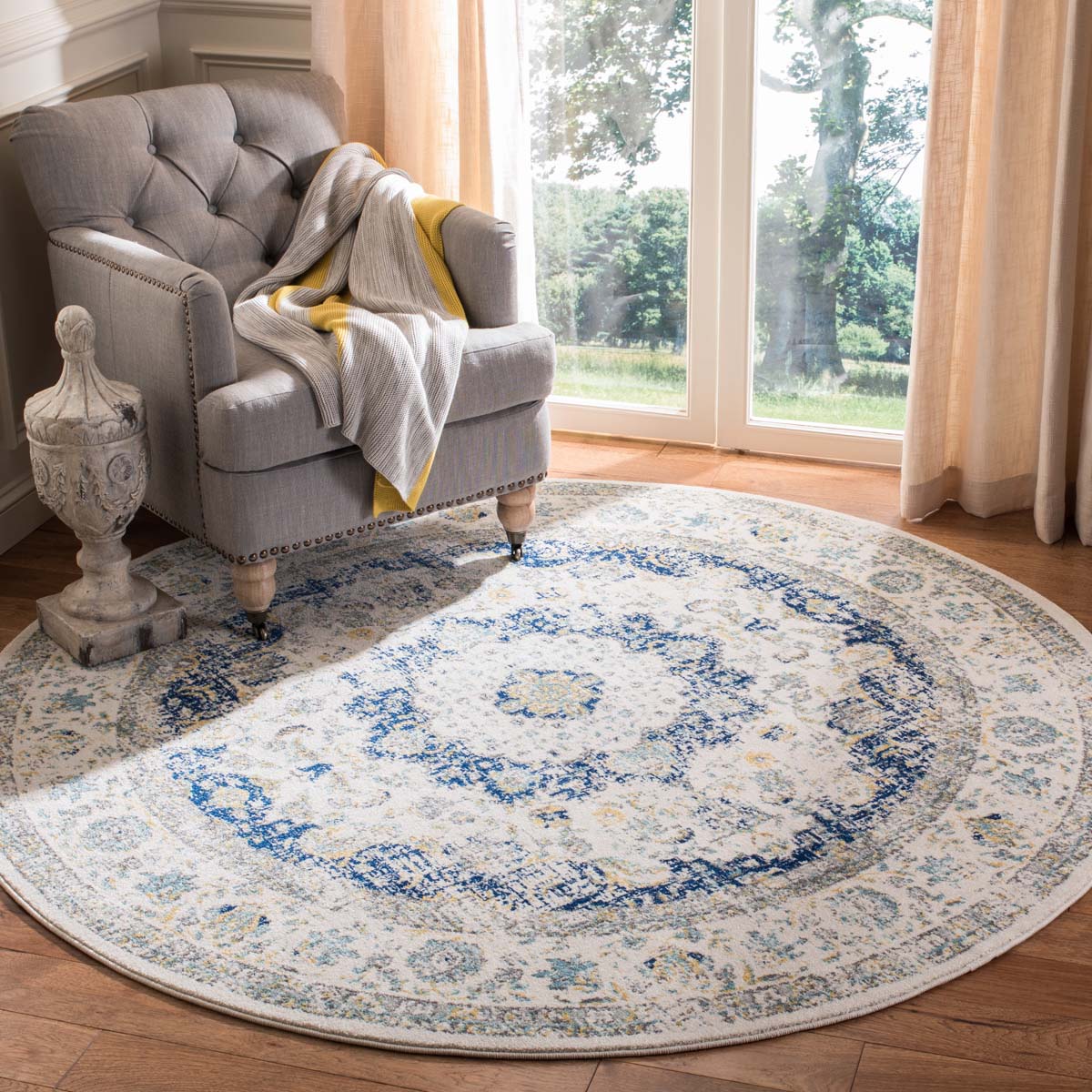 Safavieh Evoke 220 Rug, Blue, EVK220 - Ivory / Blue