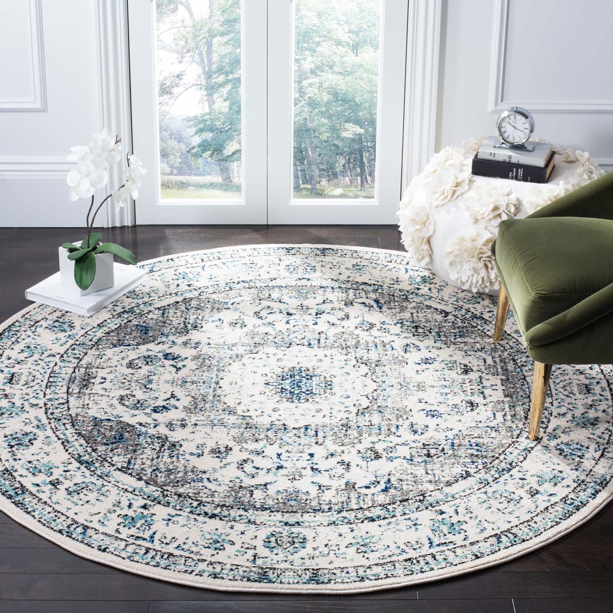 Safavieh Evoke 220 Rug, Grey, EVK220 - Ivory / Grey