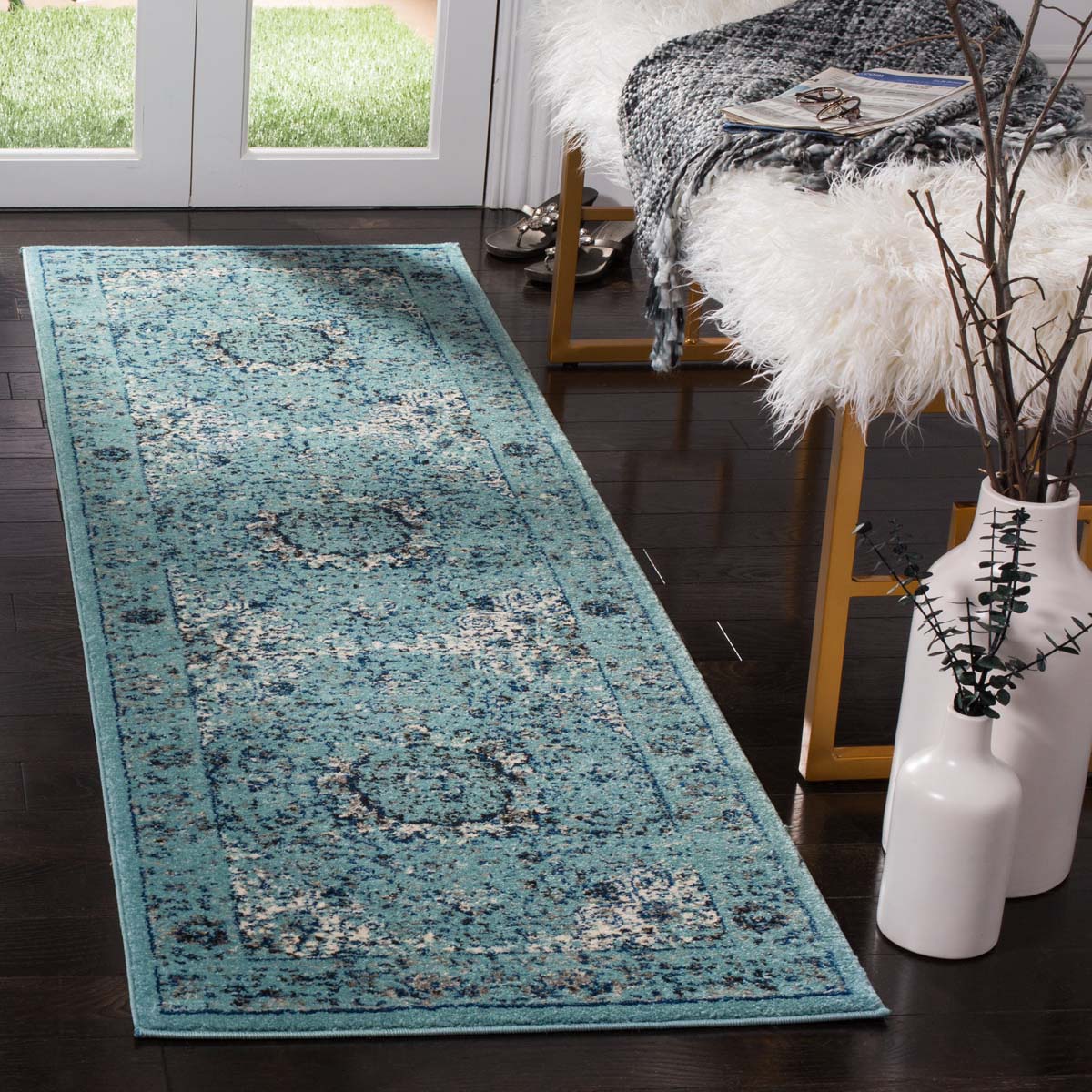 Safavieh Evoke 220 Rug, Blue, EVK220 - Light Blue / Light Blue