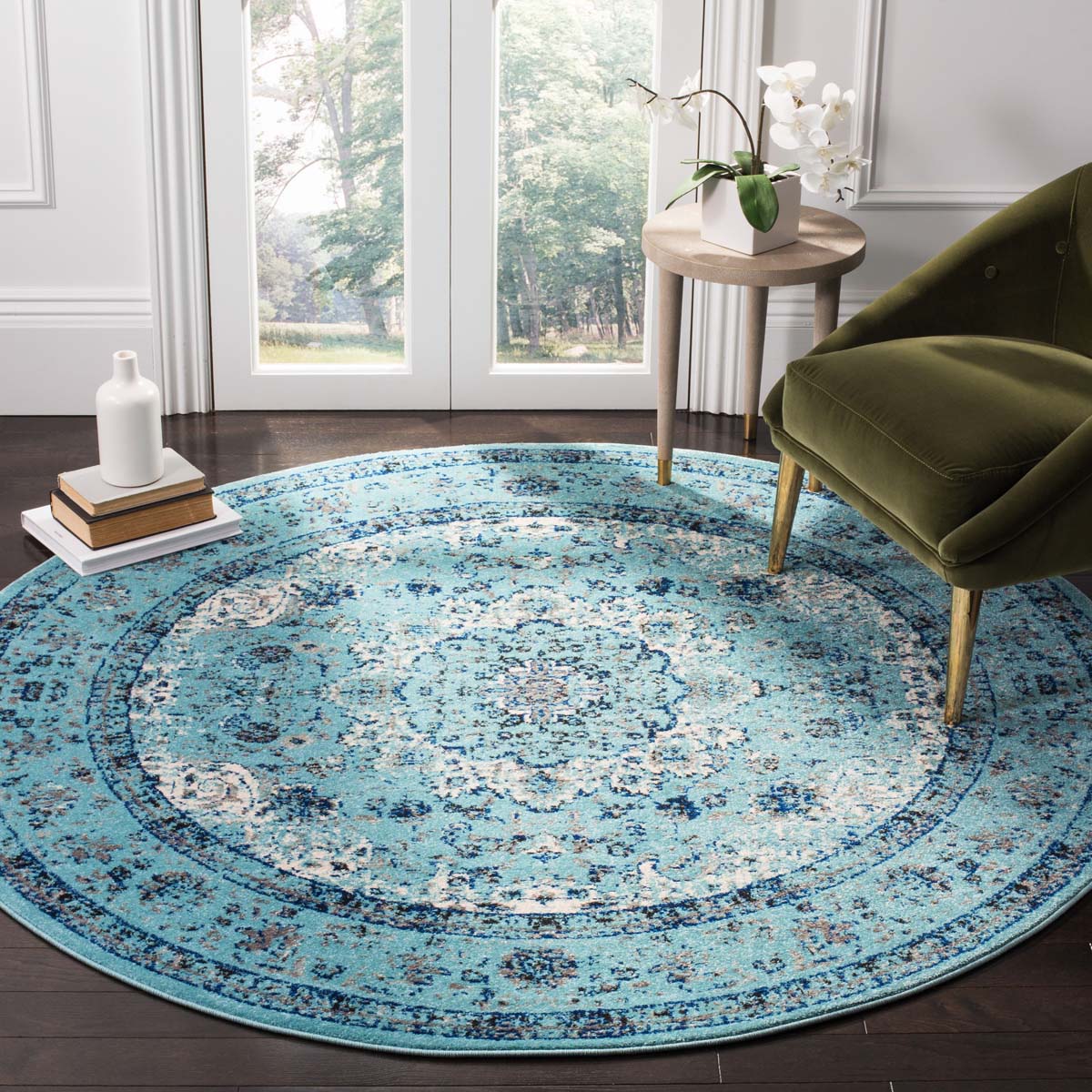 Safavieh Evoke 220 Rug, Blue, EVK220 - Light Blue / Light Blue