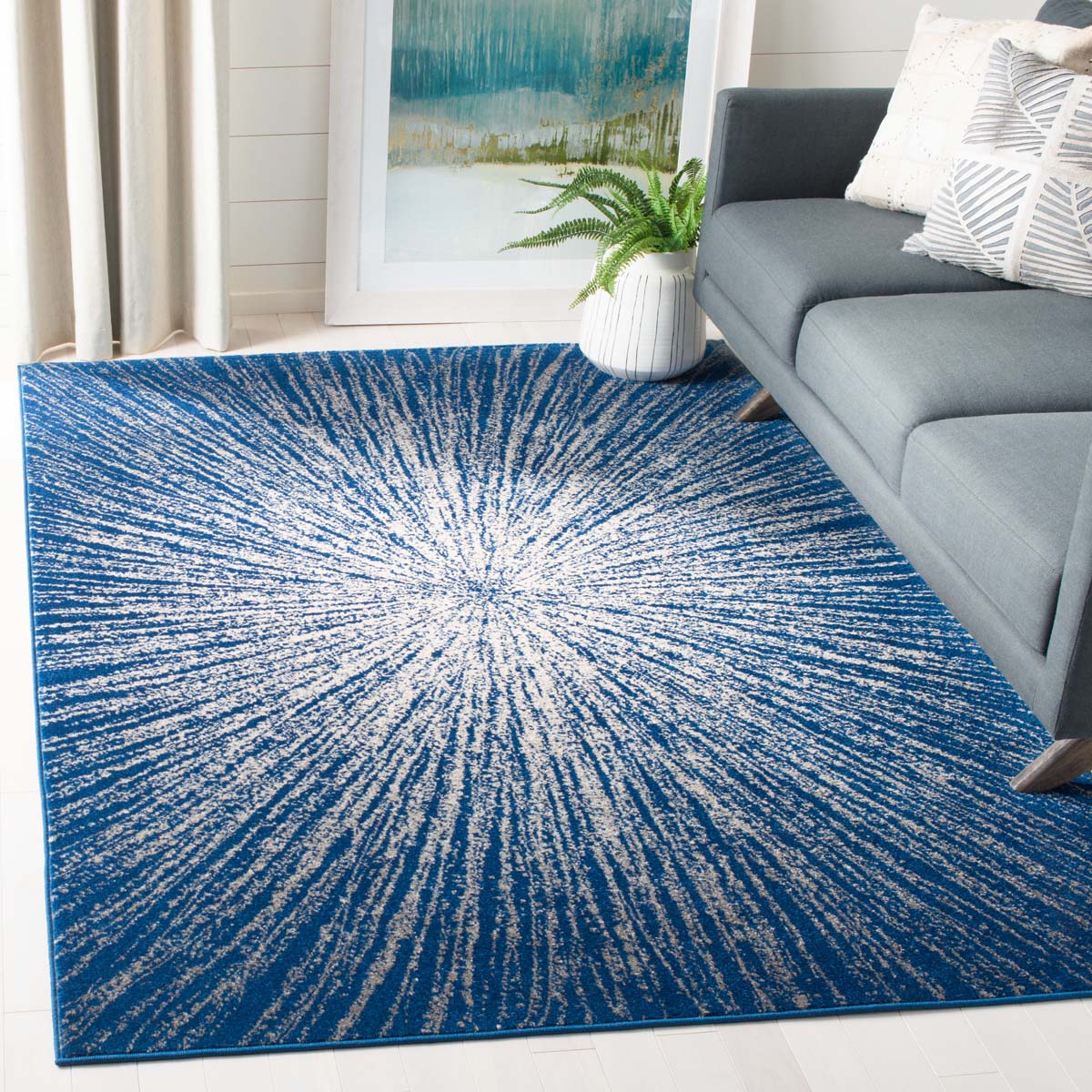 Safavieh Evoke 228 Rug, Blue, EVK228 - Navy / Ivory