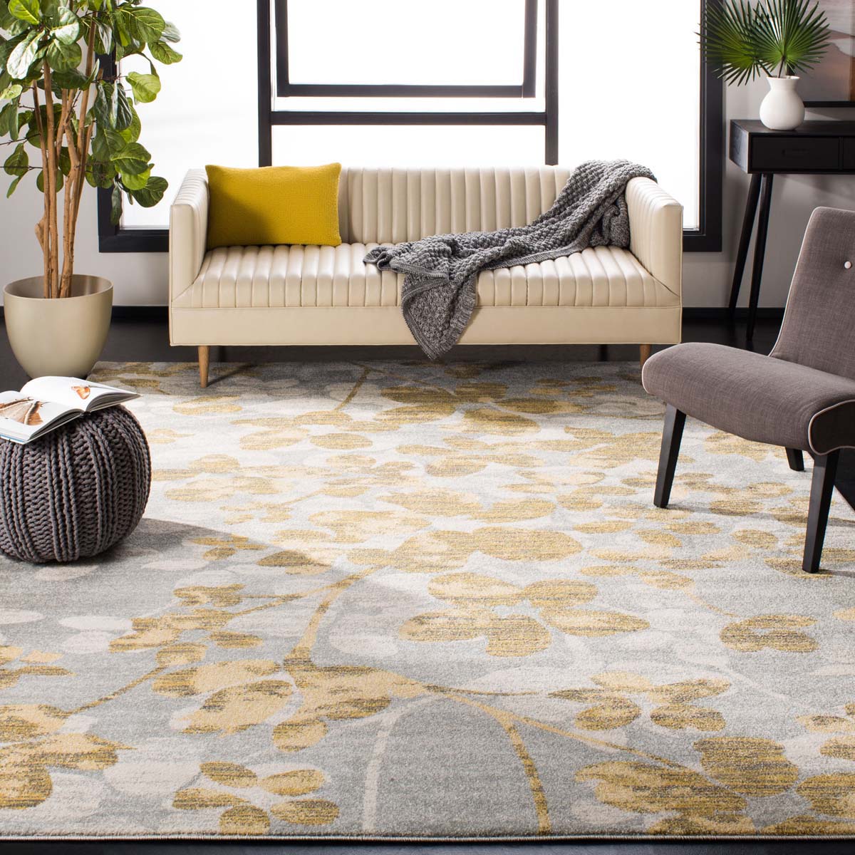 Safavieh Evoke 236 Rug, EVK236 - Grey / Gold