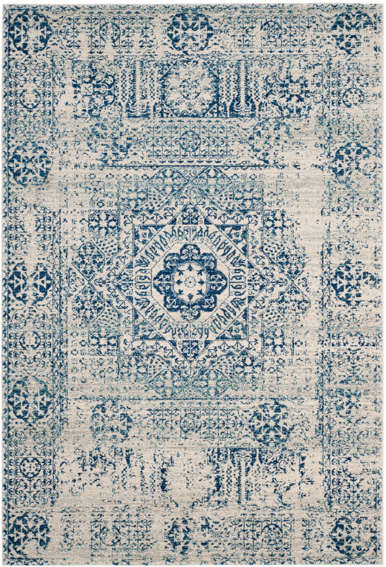Safavieh Evoke 260 Rug, EVK260 - Ivory / Blue