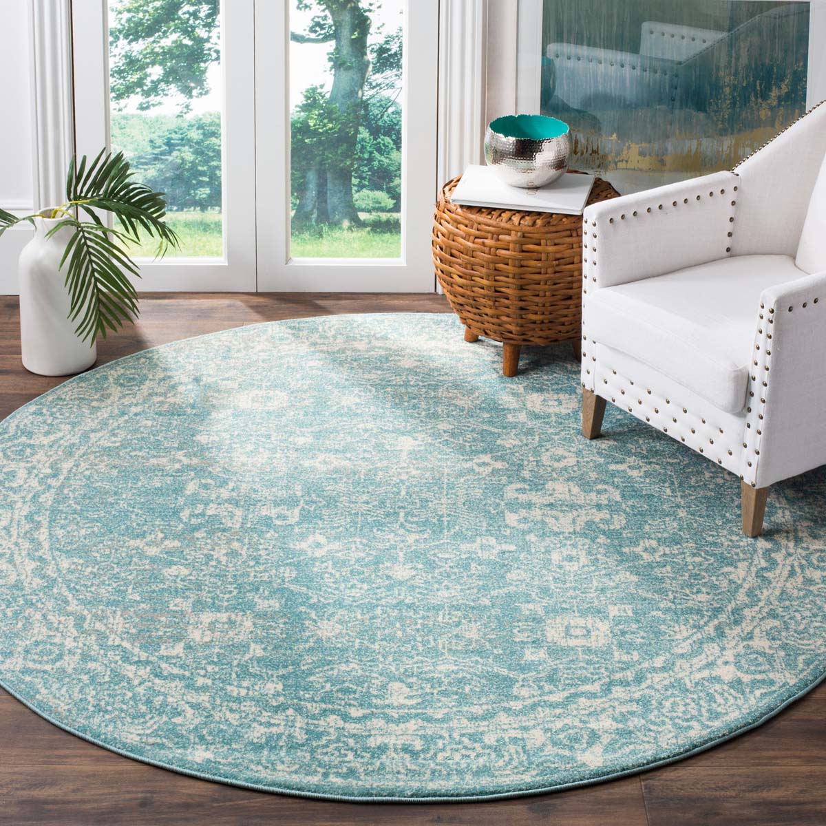 Safavieh Evoke 270 Rug, Blue, EVK270 - Light Blue / Ivory