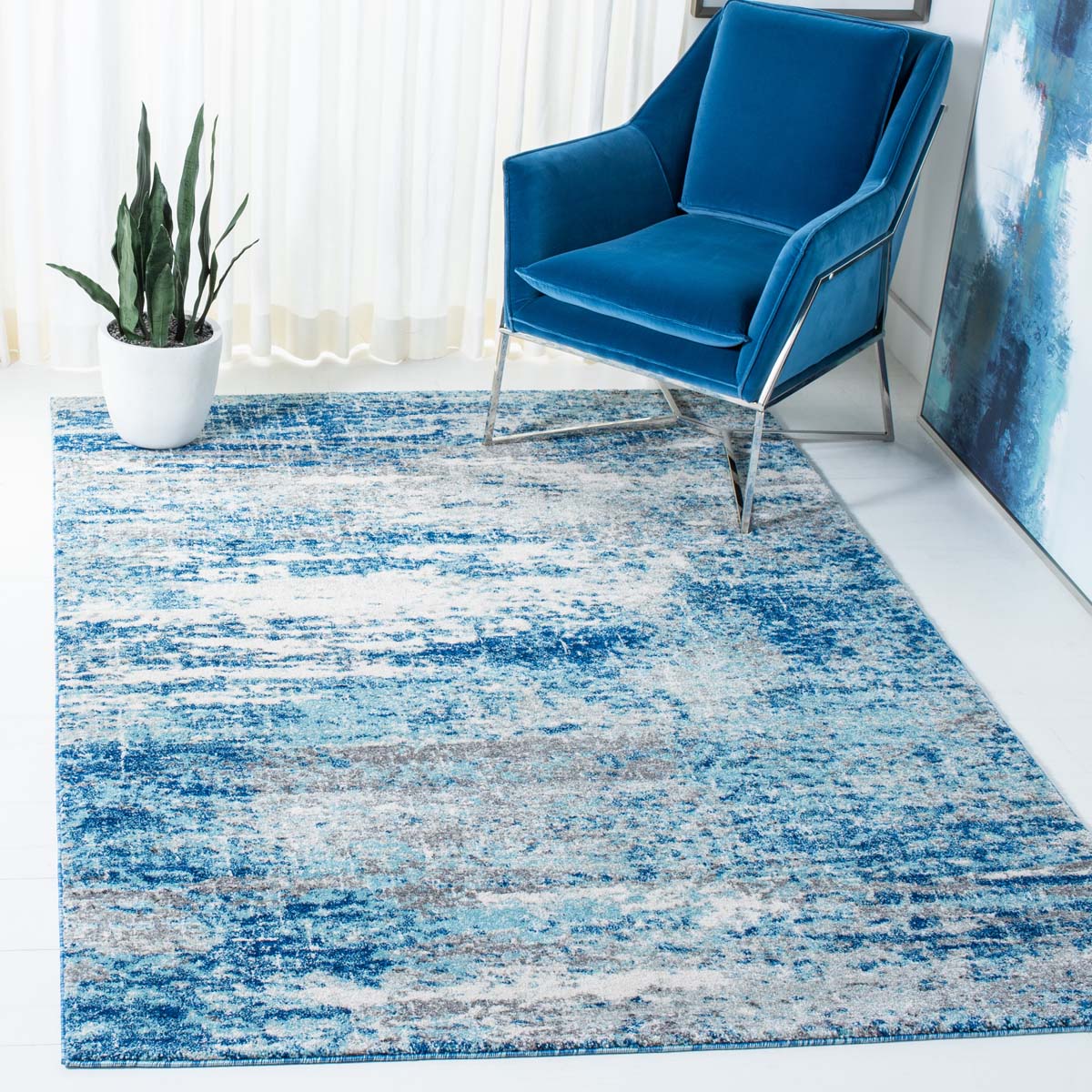 Safavieh Evoke 272 Rug, Blue, EVK272 - Light Blue / Grey